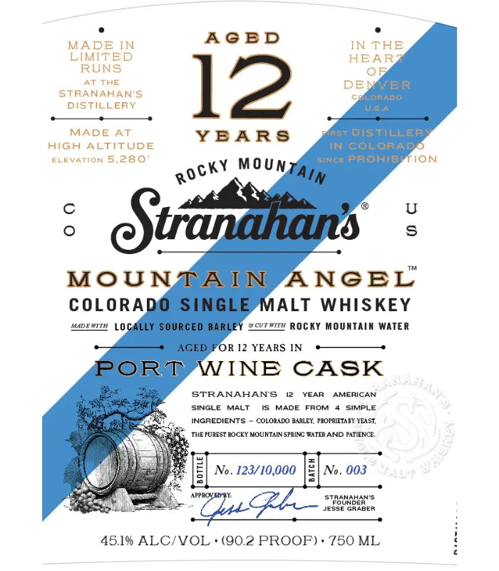 Stranahan's Mountain Angel 12 Year Colorado Single Malt 750mL