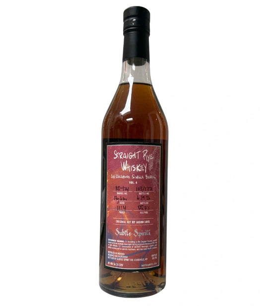 Subtle Spirits 13 Year Exclusive Single Barrel Straight Rye Whiskey Vol. 4