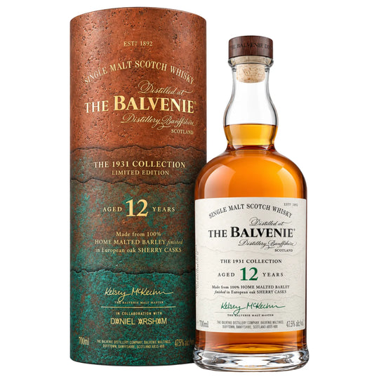 The Balvenie 12 Year 1931 Collection Limited Edition Single Malt Scotch Whisky Bottle and Tube