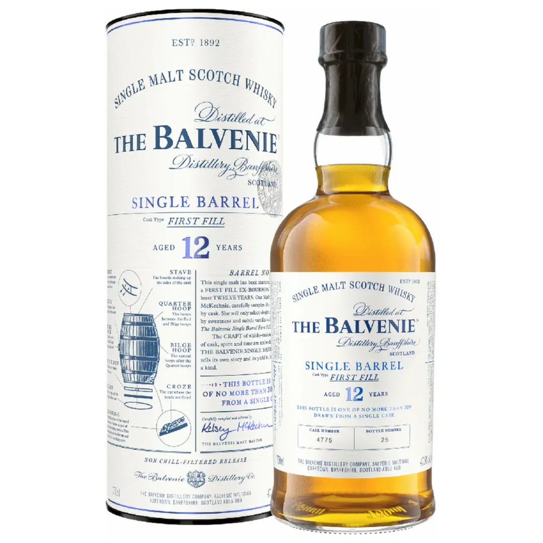 BOTTLE AND BOX OF The Balvenie Single Barrel 12 Year Old Scotch Whisky 750mL
