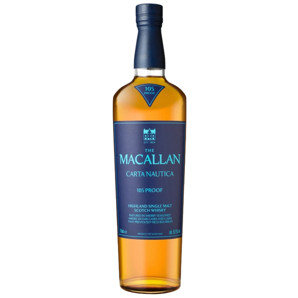 The Macallan Carta Nautica 105 Proof Single Malt Scotch Whisky Bottle 