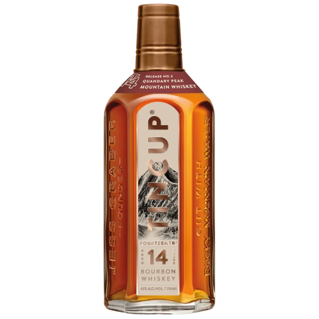 Bottle of Tincup Fourteener 14 Year Colorado Bourbon Whiskey 750mL