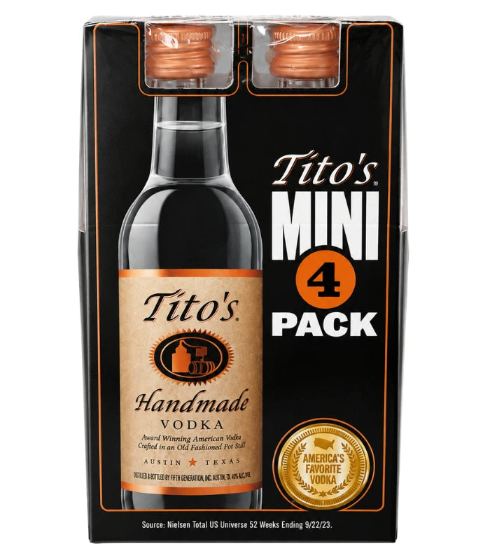 Tito's Vodka Shooters Mini 4-Pack 50mL