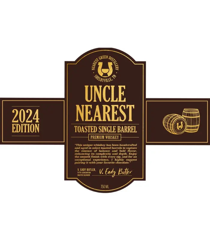 Uncle Nearest Label Uncle Nearest Toasted Single Barrel Tennessee Whiskey | The Barrel Tap