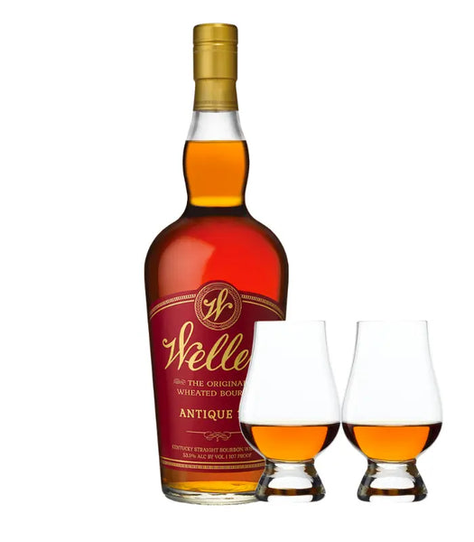 W.L. Weller Antique 107 Bourbon Whiskey & Glencairn Set W.L. Weller Antique 107 Bourbon Whiskey & Glencairn Set