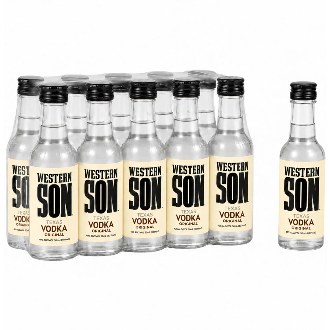10 Pack Sleeve and 1 Bottle of Western Son Original Vodka Mini Bottles (10 x 50mL)