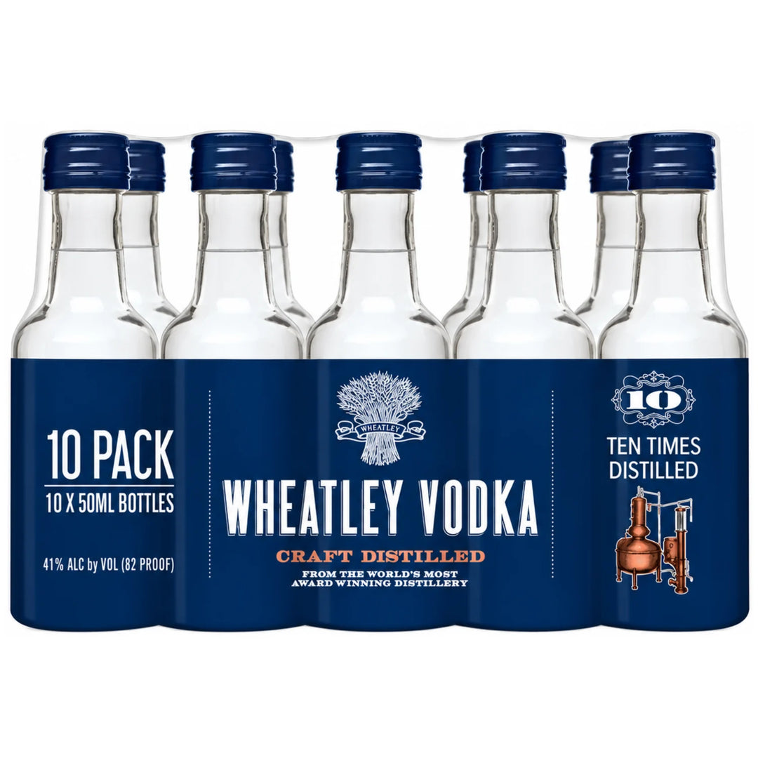 Sleeve of 10 50mL Bottles of Wheatley Vodka