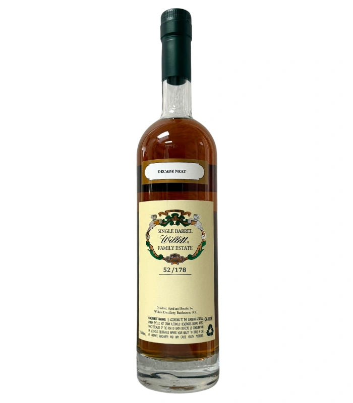 Willett Family Estate 10 Year Single Barrel Rye #1515 "Decade Neat" 103.6 Proof