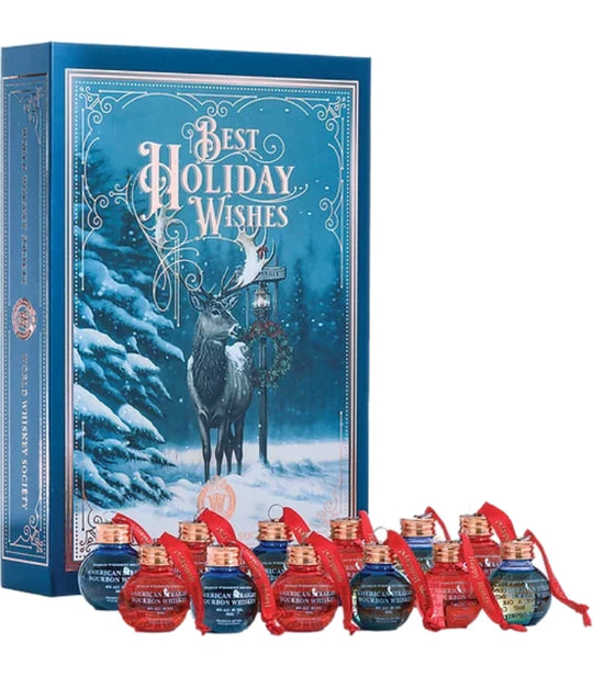 World Whiskey Society Best Holiday Wishes Bourbon Ball Ornament Gift Set