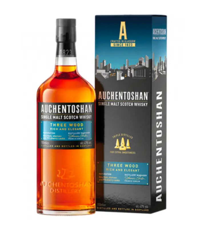 Buy Auchentoshan Three Wood Single Malt Scotch Whisky 750mL Online - The Barrel Tap Online Liquor Delivered