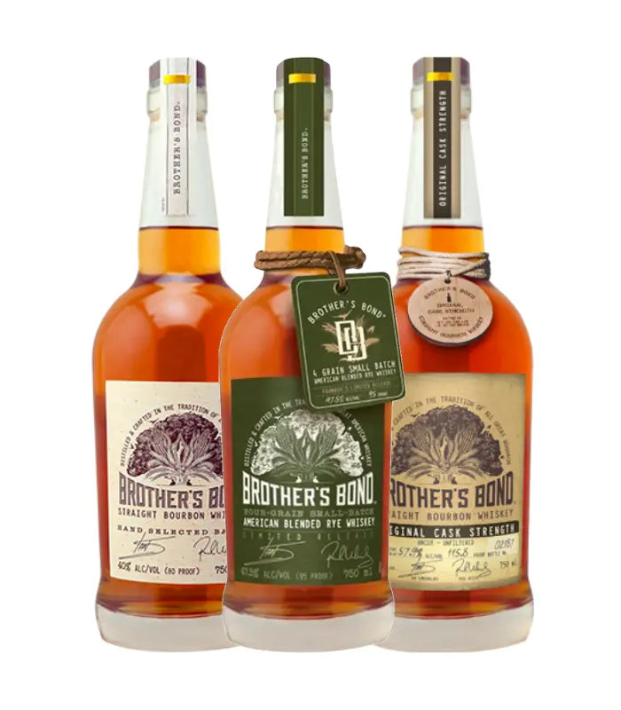 Buy Brother’s Bond Bourbon & Rye Whiskey By Ian Somerhalder & Paul Wesley Bundle Online - The Barrel Tap Online Liquor Delivered