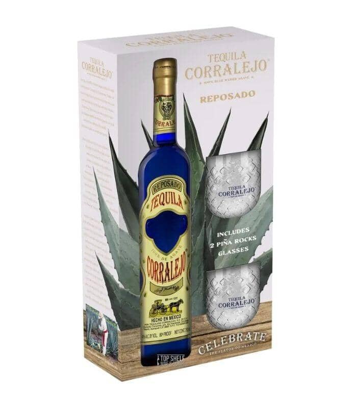 Buy Corralejo Reposado Tequila Gift Set w/ 2 Piña Rocks Glasses Online - The Barrel Tap Online Liquor Delivered