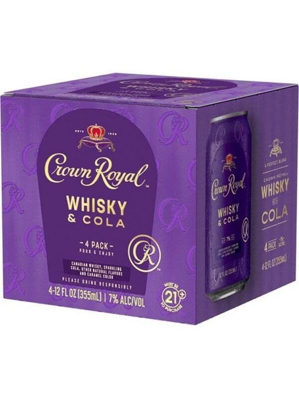 Buy Crown Royal Whisky & Cola 4 Pack Cans Online - The Barrel Tap Online Liquor Delivered