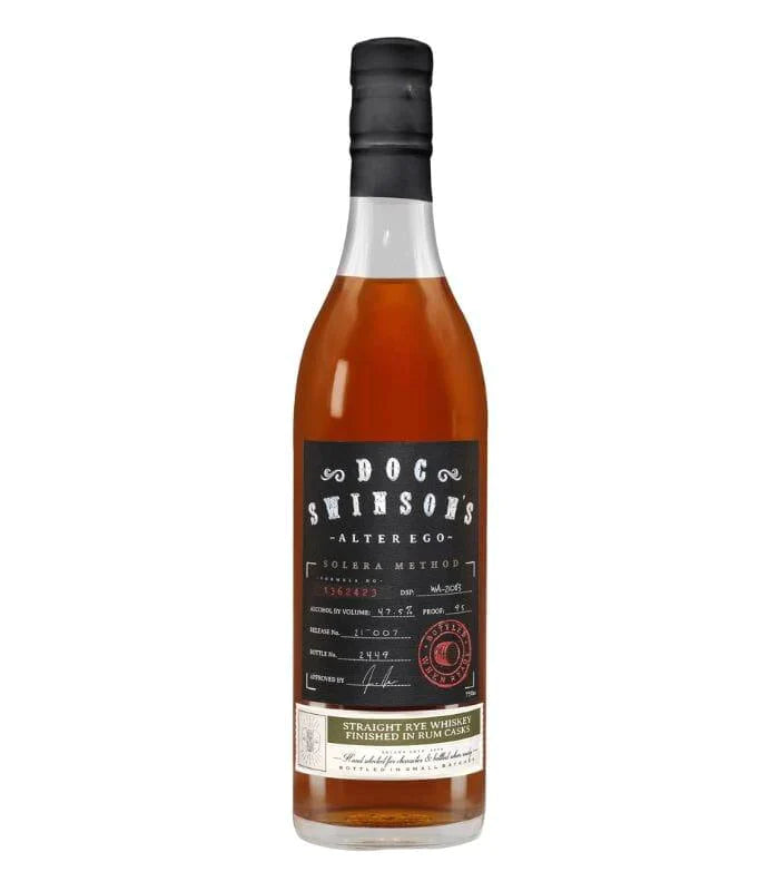 Buy Doc Swinson's Alter Ego Solera Method Straight Rye Whiskey Finished in Rum Casks Online - The Barrel Tap Online Liquor Delivered