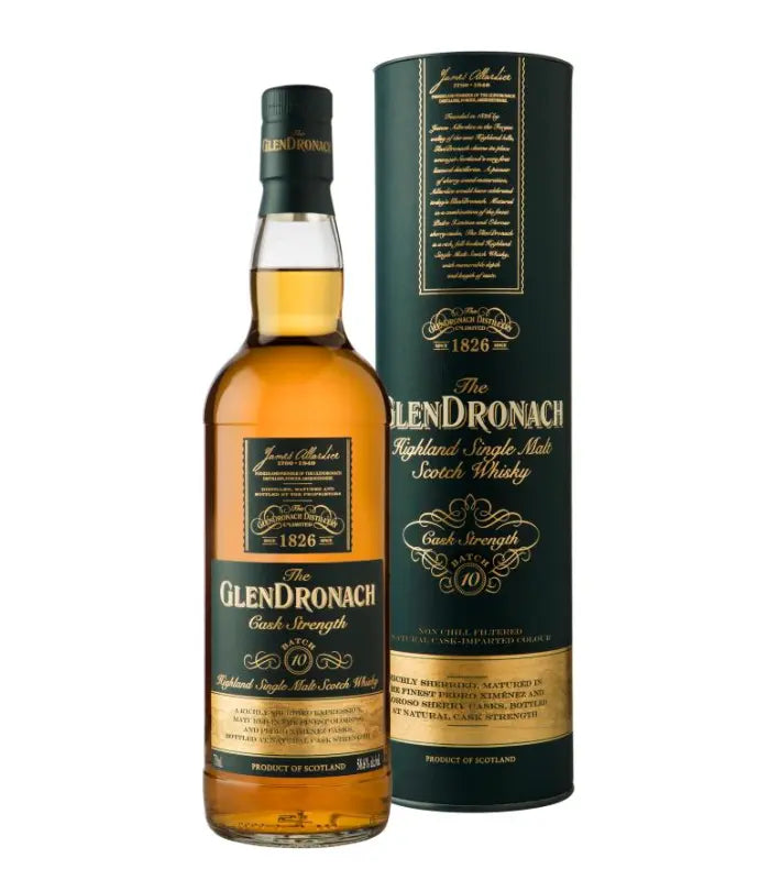 Buy GlenDronach Cask Strength Batch 10 Scotch Whisky 750mL Online - The Barrel Tap Online Liquor Delivered