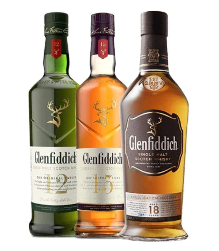 Buy Glenfiddich 12, 15, 18 Year Scotch Whisky Bundle 750mL Online - The Barrel Tap Online Liquor Delivered
