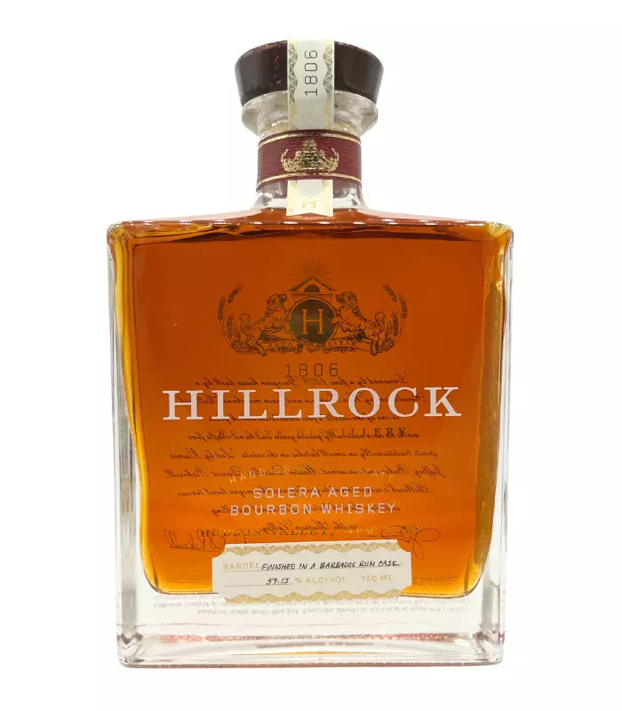 Buy Hillrock Solera Aged Bourbon Barbados Rum Finish 750mL Online - The Barrel Tap Online Liquor Delivered