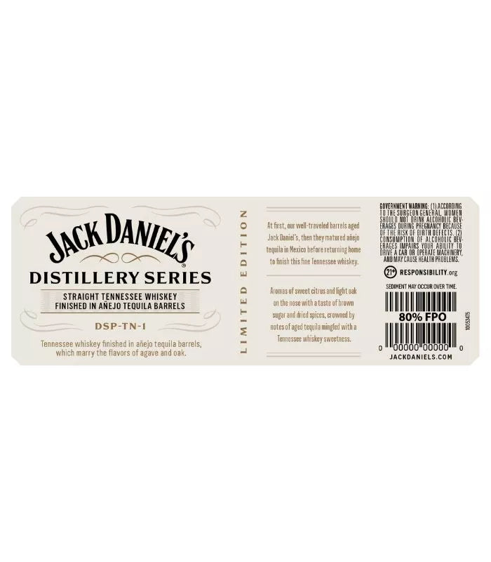 Buy Jack Daniel’s Distillery Series Finished in Anejo Tequila Barrels Online - The Barrel Tap Online Liquor Delivered