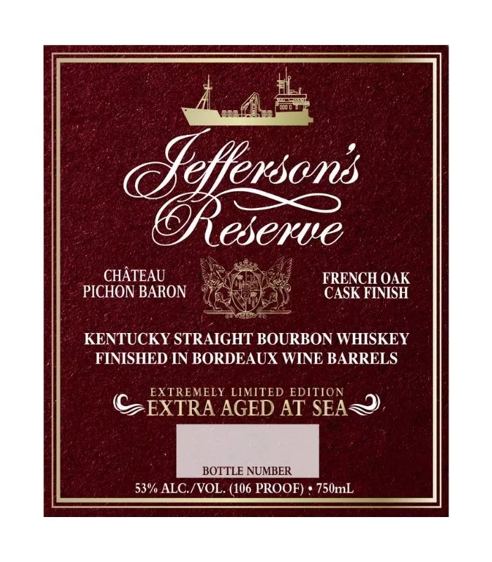 Buy Jefferson’s Reserve French Oak Cask Finish Extra Aged Straight Bourbon 750mL Online - The Barrel Tap Online Liquor Delivered