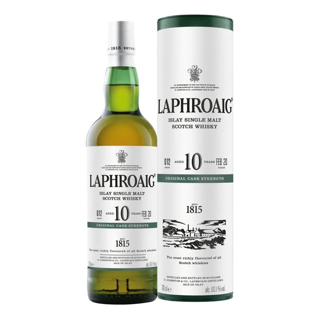 Buy Laphroaig 10 Year Old Cask Strength Scotch Whisky Batch 12 750mL Online - The Barrel Tap Online Liquor Delivered