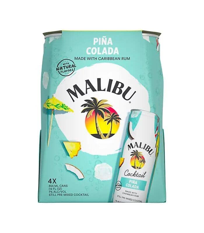 Buy Malibu Rum Pina Colada Cocktail 4 Pack Cans Online - The Barrel Tap Online Liquor Delivered