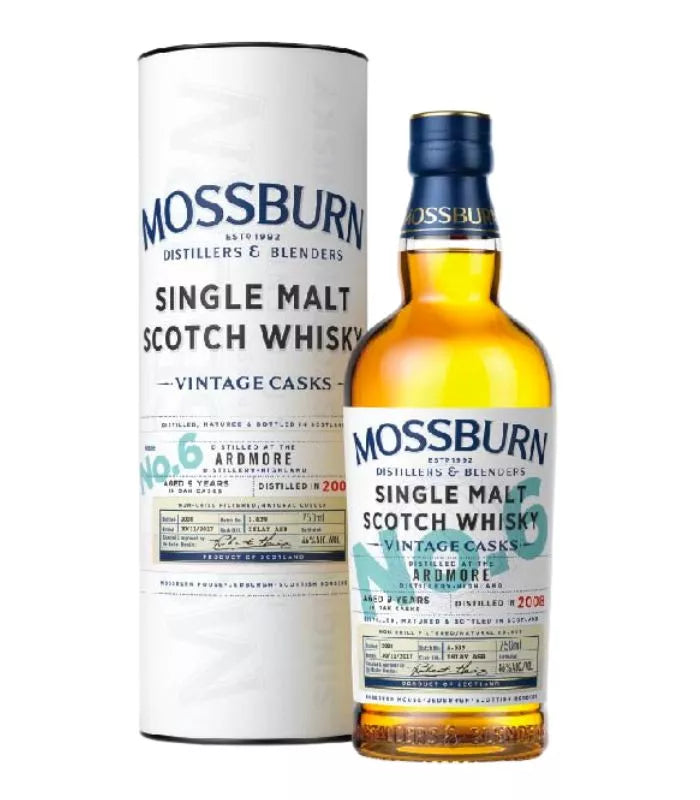 Buy Mossburn Vintage Casks Ardmore Distillery No. 6 2008 Scotch Whisky 750mL Online - The Barrel Tap Online Liquor Delivered