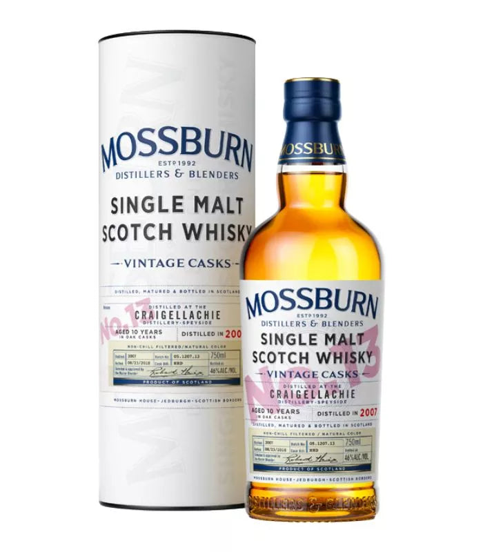 Buy Mossburn Vintage Casks Craigellachie Distillery No. 13 2007 Scotch Whisky 750mL Online - The Barrel Tap Online Liquor Delivered