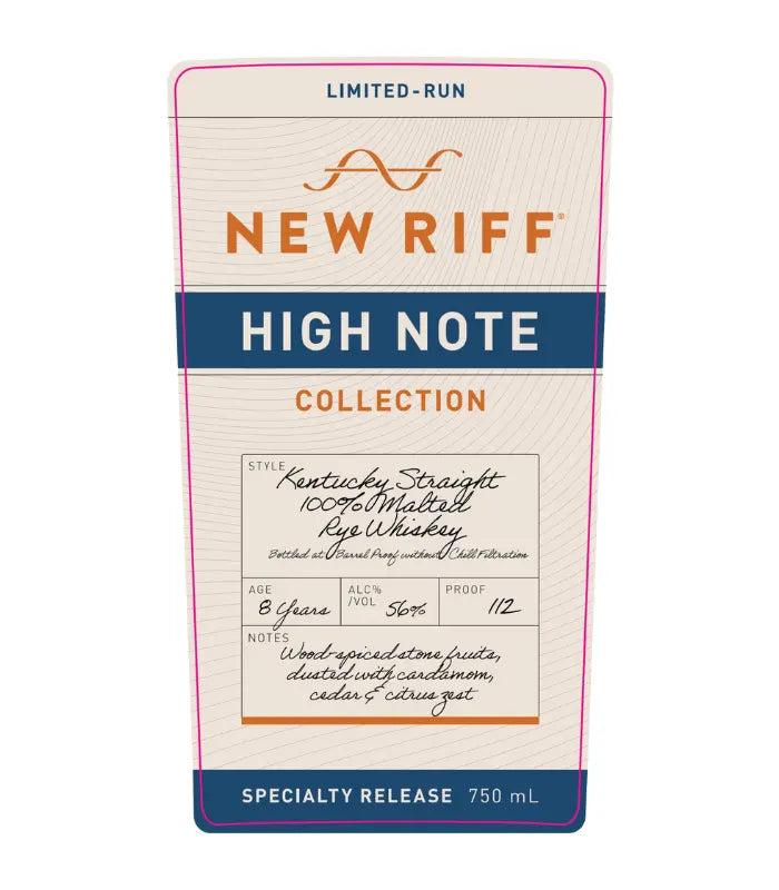 Buy New Riff High Note Malted Rye 750mL Online - The Barrel Tap Online Liquor Delivered