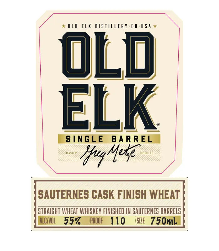Buy Old Elk Single Barrel Sauternes Cask Finished Wheat Whiskey 750mL Online - The Barrel Tap Online Liquor Delivered