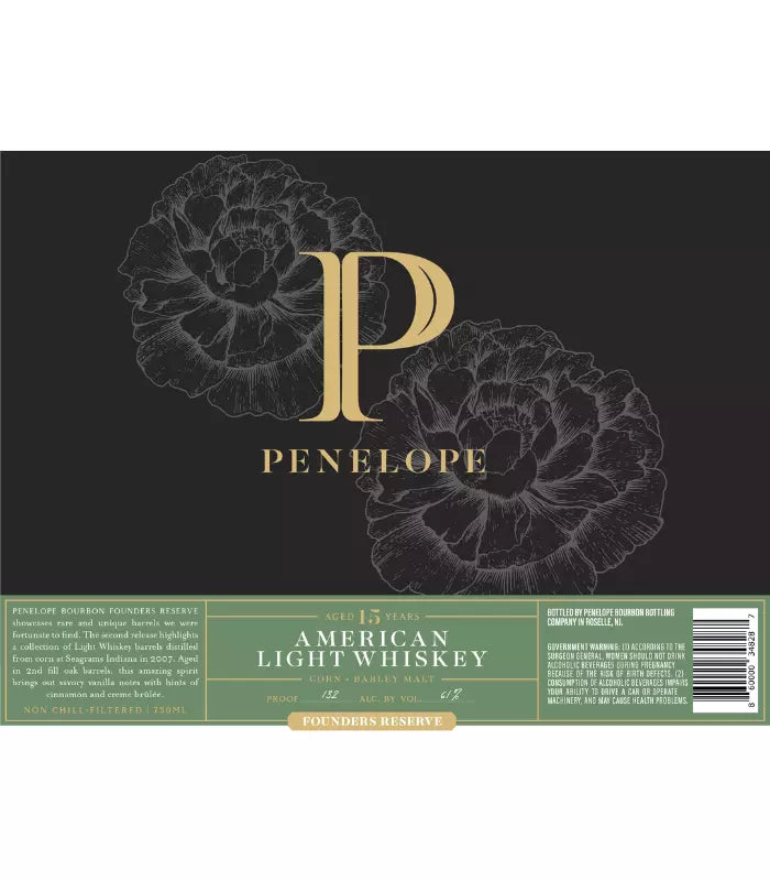 Buy Penelope 15 Year Founder's Reserve American Light Whiskey Online - The Barrel Tap Online Liquor Delivered