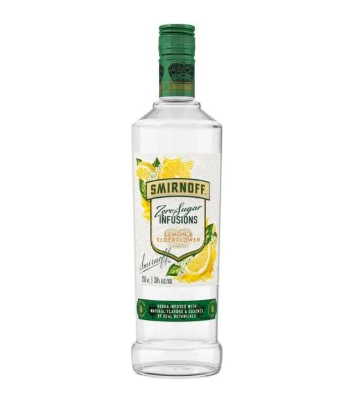 Buy Smirnoff Zero Sugar Infusions Lemon & Elderflower Vodka 750mL Online - The Barrel Tap Online Liquor Delivered