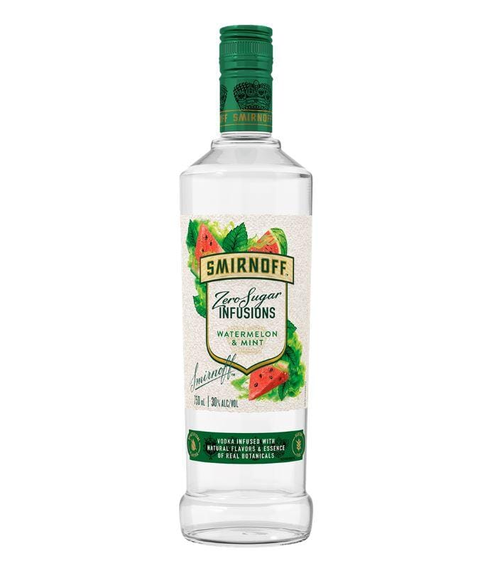 Buy Smirnoff Zero Sugar Infusions Watermelon and Mint Vodka 750mL Online - The Barrel Tap Online Liquor Delivered