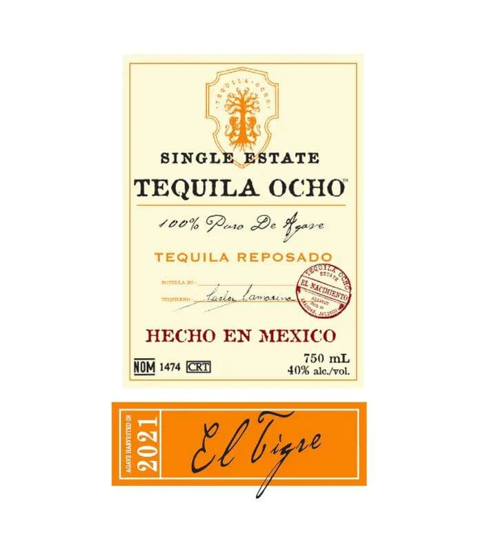 Buy Tequila Ocho Single Estate Reposado El Tigre 2021 750mL Online - The Barrel Tap Online Liquor Delivered