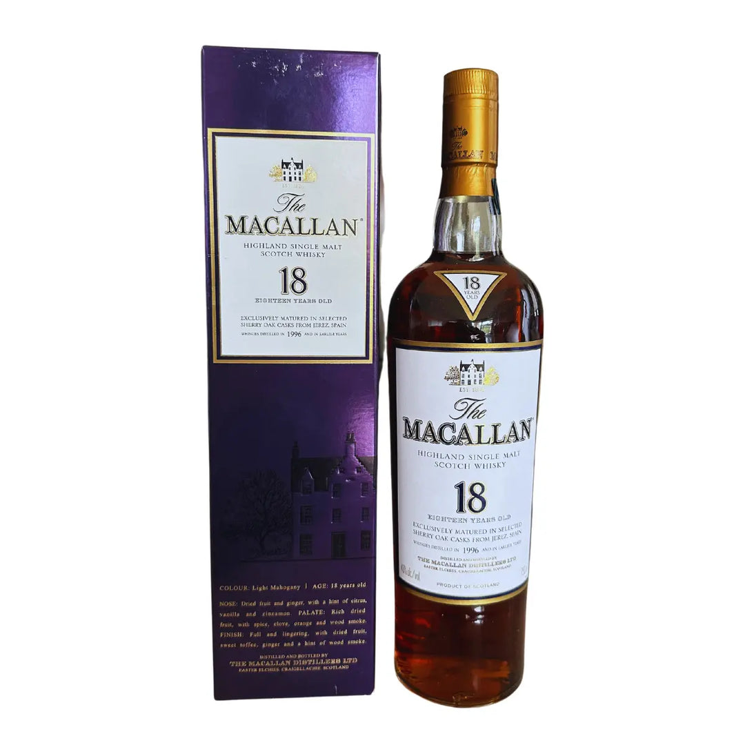 Buy The Macallan 18 Year Old Sherry Oak 1996 Release 750mL Online - The Barrel Tap Online Liquor Delivered