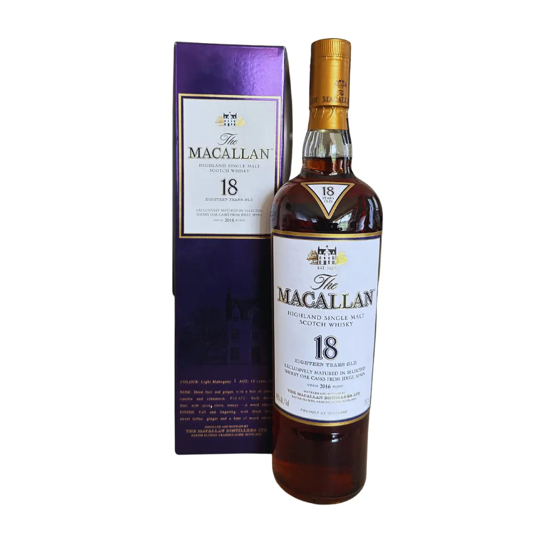 Buy The Macallan 18 Year Old Sherry Oak 2016 Release 750mL Online - The Barrel Tap Online Liquor Delivered