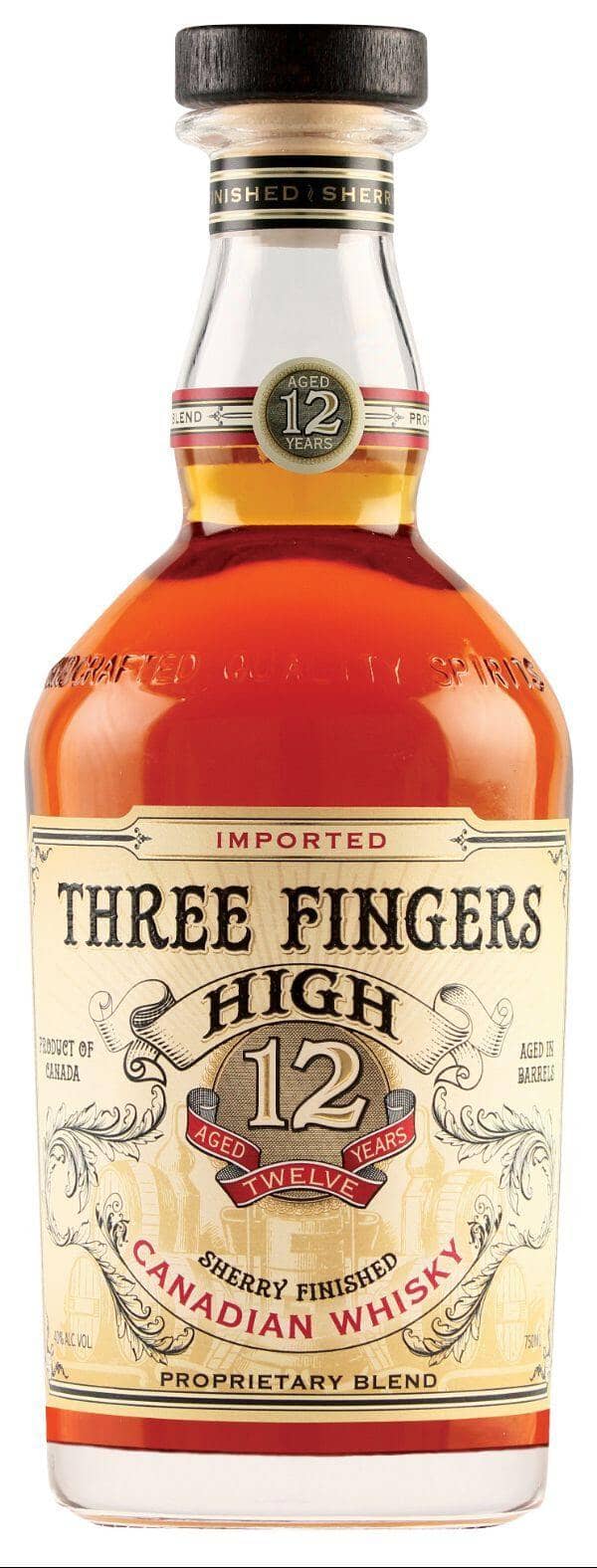 Buy Three Fingers High 12 Yr Canadian Whiskey 750mL Online - The Barrel Tap Online Liquor Delivered