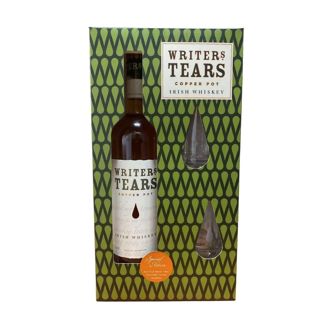 Buy Writers Tears Copper Pot Still Irish Whiskey Gift Set With 2 Glasses 750mL Online - The Barrel Tap Online Liquor Delivered