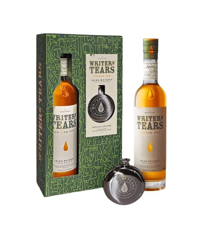 Buy Writers Tears Copper Pot W/ Hip Flask Gift Set 750mL Online - The Barrel Tap Online Liquor Delivered